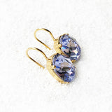 lavender swarovski drop earrings