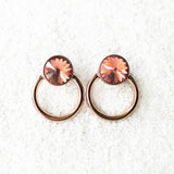 rose gold swarovski stud earrings