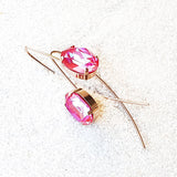 swarovski pink drop earrings