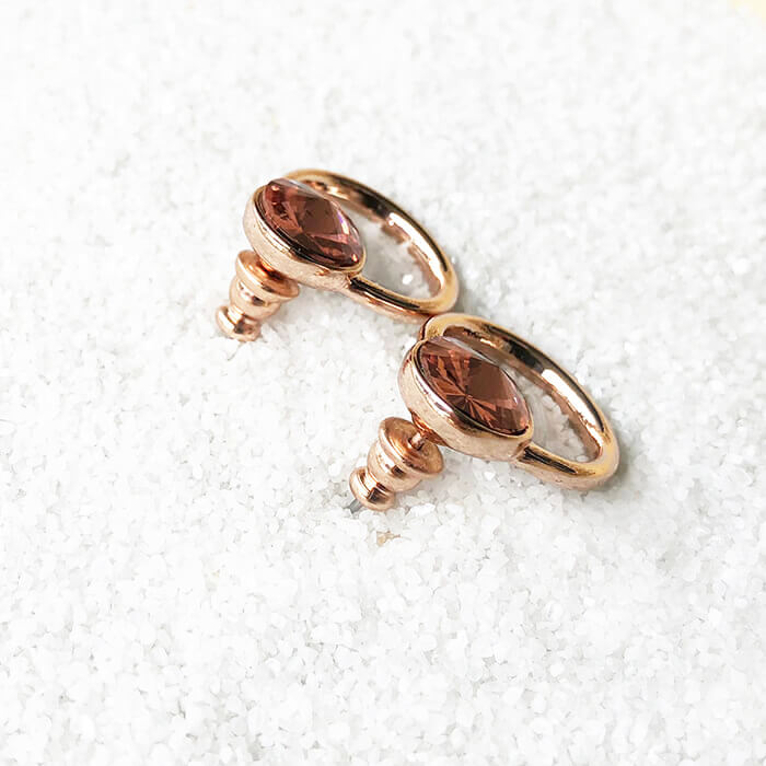 Rose Gold Stud Earrings | Blush Rose Swarovski | Blush On | Bidiliia