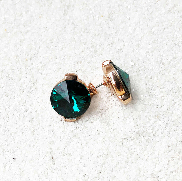 green stud earrings