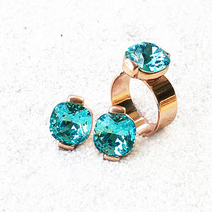 Swarovski Turquoise Ring | Sky Glam | Bidiliia