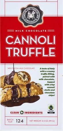 Milk Chocolate Cannoli Truffle Bar 12 3 5oz Raquel S Candy N Confections - roblox chocolate milk hat