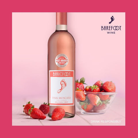 Barefoot Pink Moscato 750ml Valentine's Day Gift Bundle