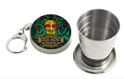 Buy (1) Don Papa Masskara Spiced Rum 700ml, get (1) Don Papa Masskara Collapsible Shotglass (Freebie)