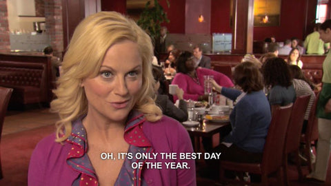 Parks and Recreation character Leslie answering the question "What's Galentine's Day"