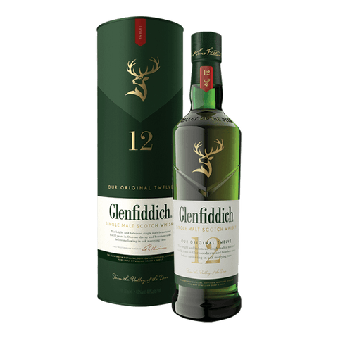 Glenfiddich 12yo 700ml Flask & Glass Valentine's Day Gift Bundle