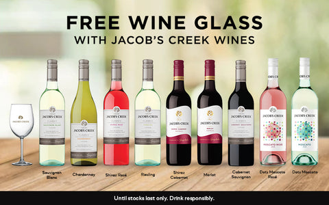 Free Wine Glass with Jacob’s Creek wines