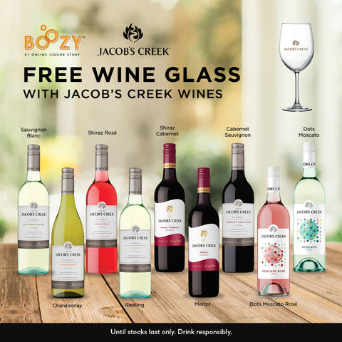 Free wine glass with Jacob's Creek Wines