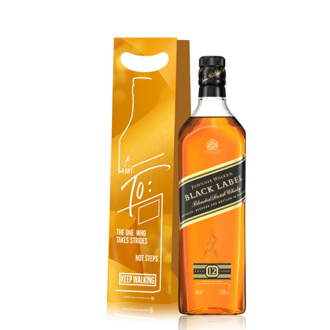 Johnnie Walker Black Label 1L & Gold gift bag