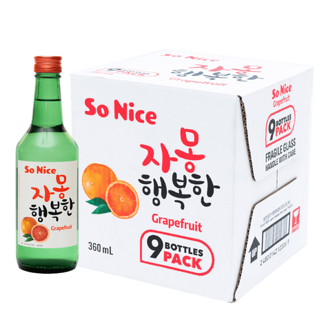 So Nice Grapefruit Soju 360ml 9-Pack