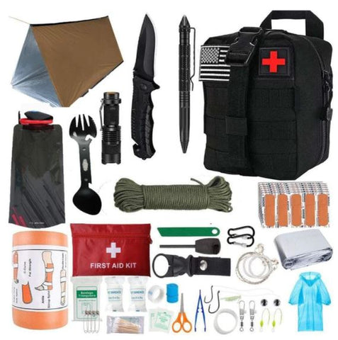 Lixada Emergency Survival Kit 18-in-1 Survival Equipment Emergency Tool  Supplies First Aid Gear for Hiking Hunting Camping Adventures