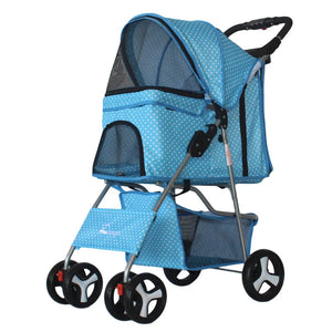 Foldable Pet Stroller With Mesh Screen - COCO ENGLISH