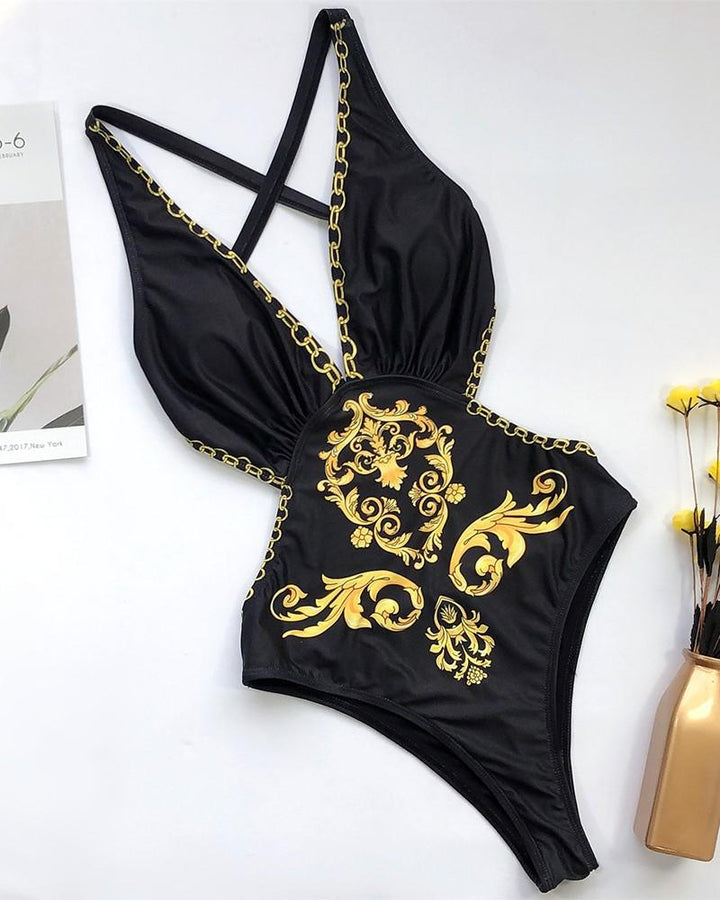 Maillot De Bain Elegant à Motif