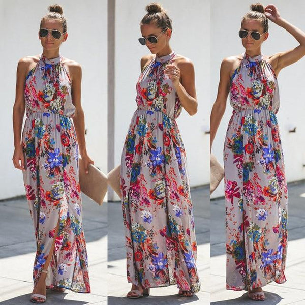 Robe Florale Sans Manches