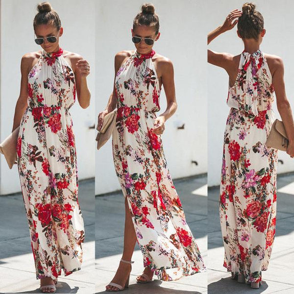 Robe Florale Sans Manches