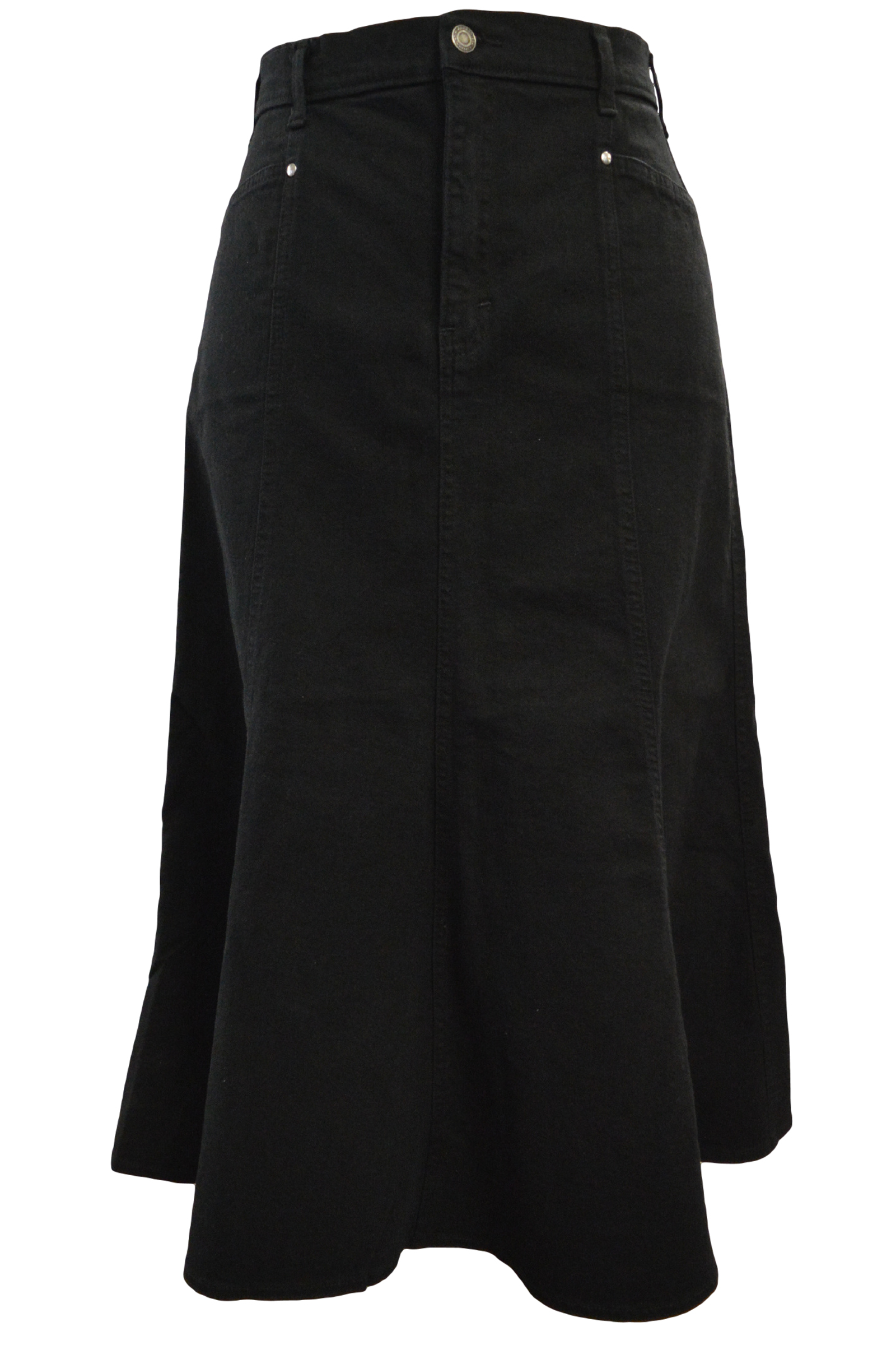 black denim skirt stretch