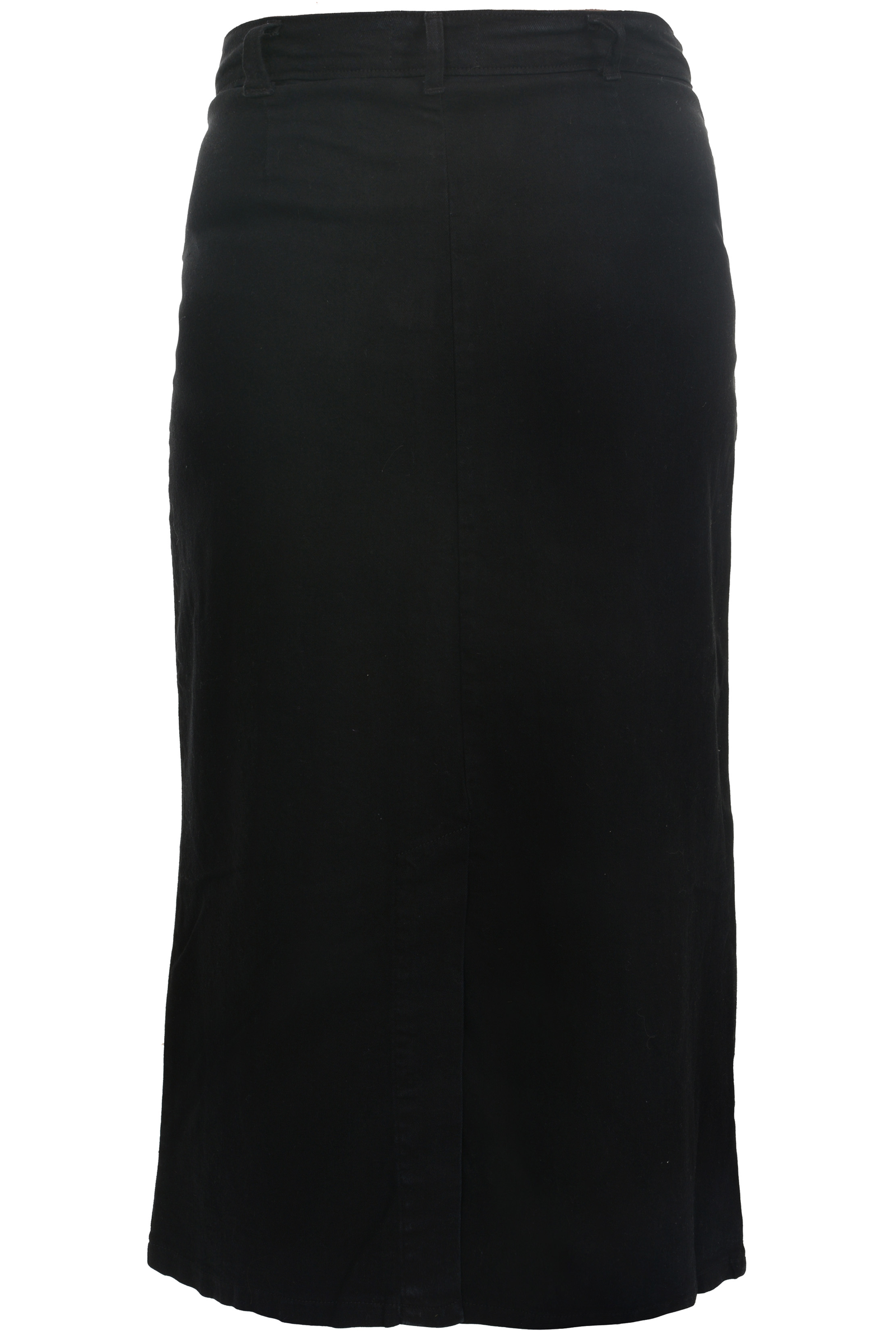 black stretch denim skirt
