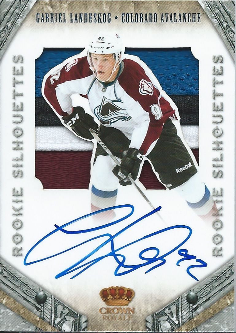 11 12 Crown Royale Silhouettes Gabriel Landeskog Jersey Auto Rookie Hockey Card World Inc