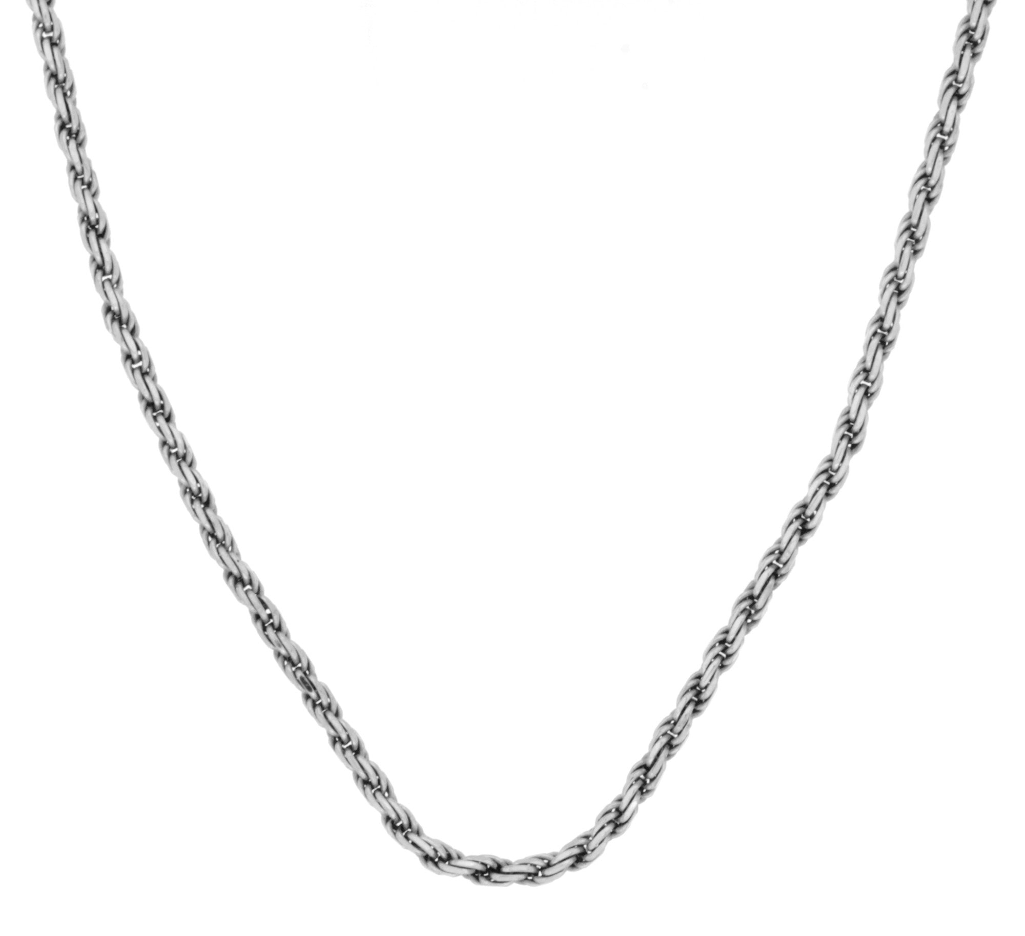 Estate 14k White Gold 2.0 mm Rope Chain