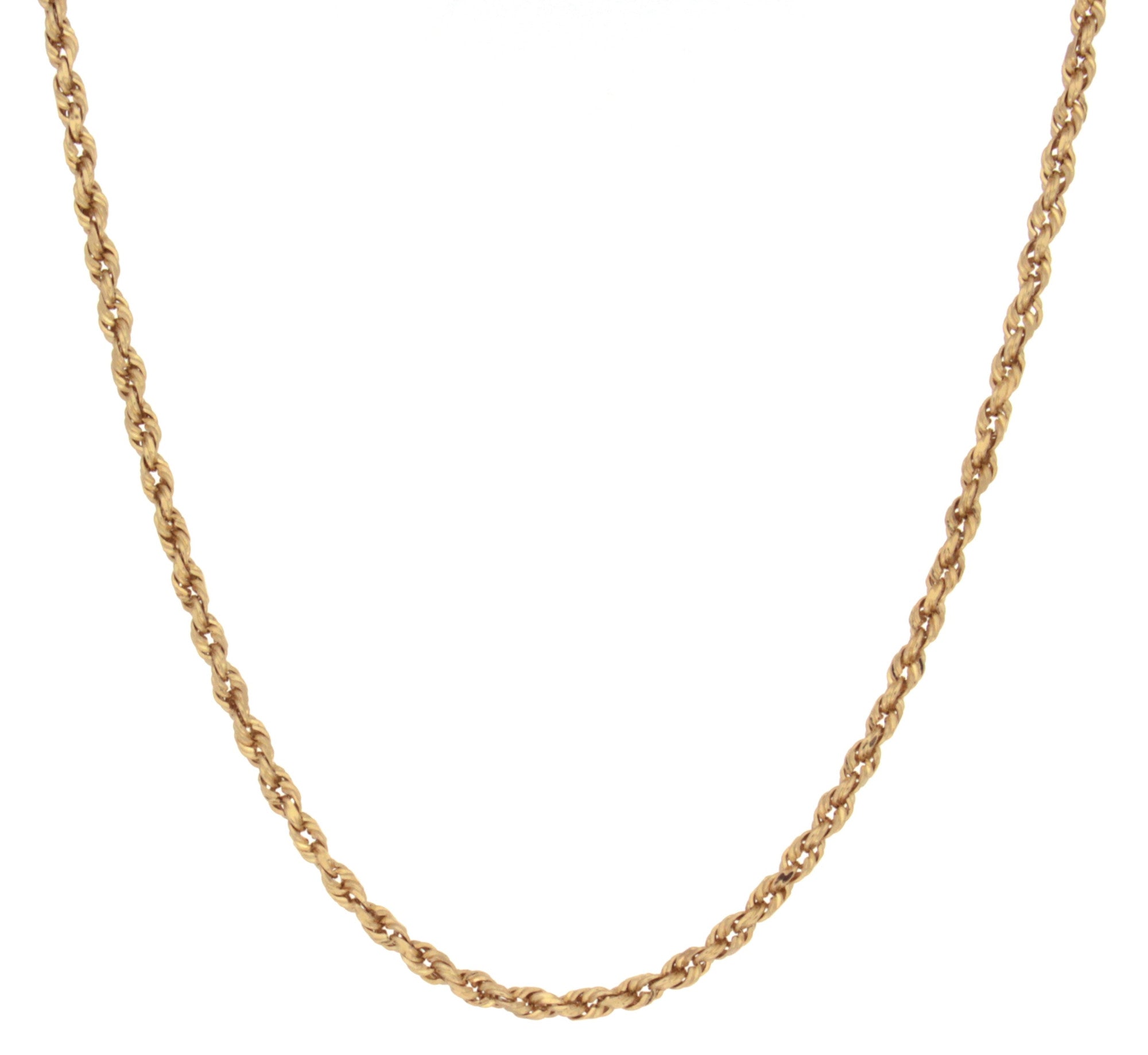 Estate 14k Yellow Gold 2.0mm Rope Chain