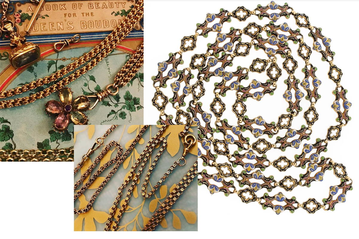 Victorian Long Chain With Hand Clasp
