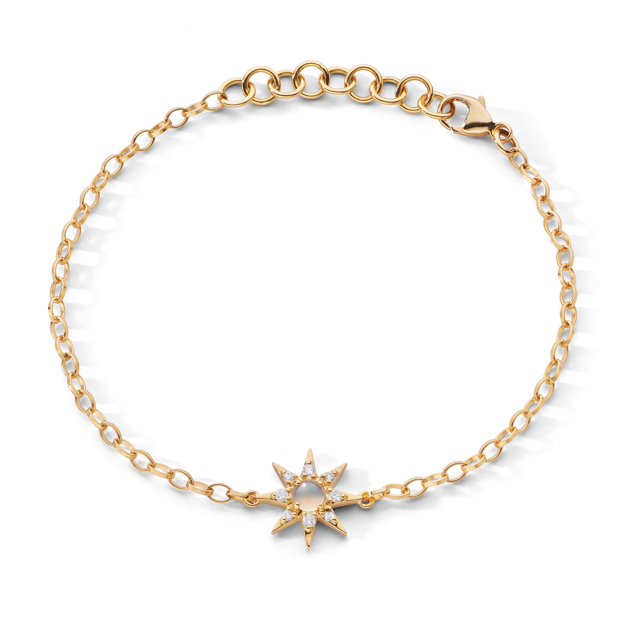 Petite Diamond & Opal Star Charm Bracelet | Monica Rich Kosann