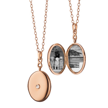 rose gold picture locket