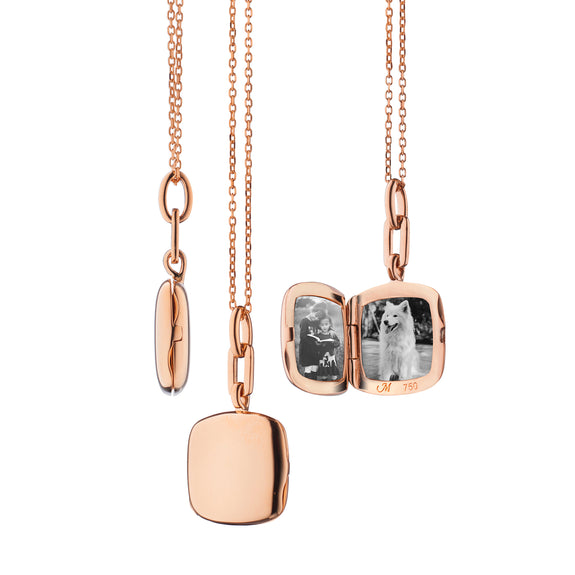 18k rose gold locket