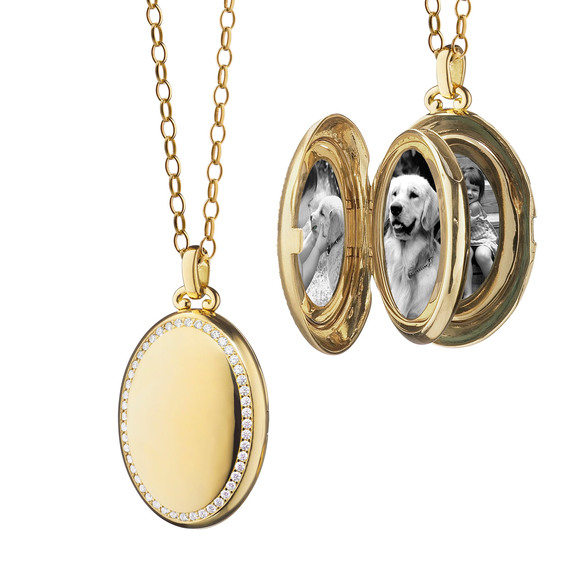 Infinity Diamond & 18K Gold Locket Necklace - Romantic Gifts for Her by Monica Rich Kosann