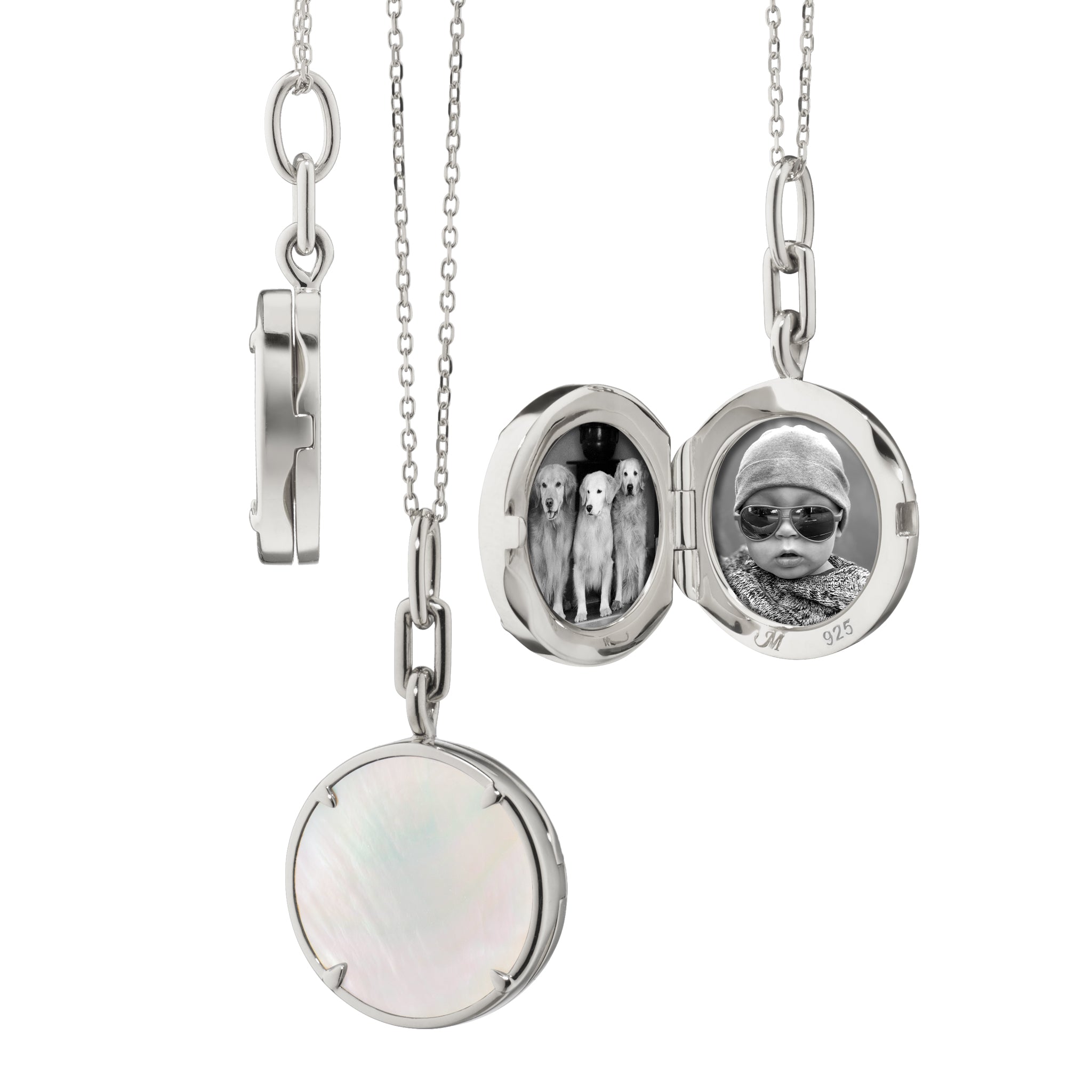 Slim Pinstripe Eve Sterling Silver Locket Necklace