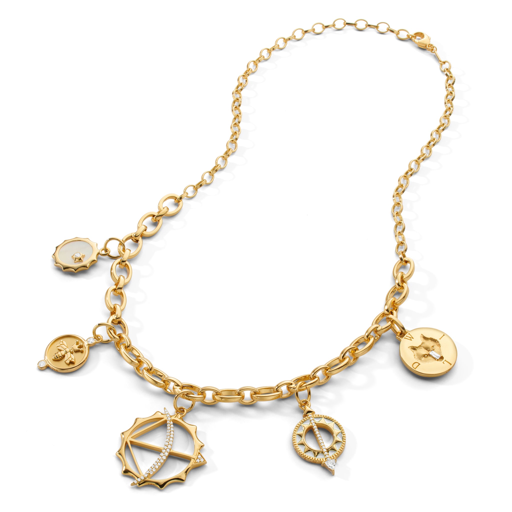 Louis Vuitton 18k five charm bracelet