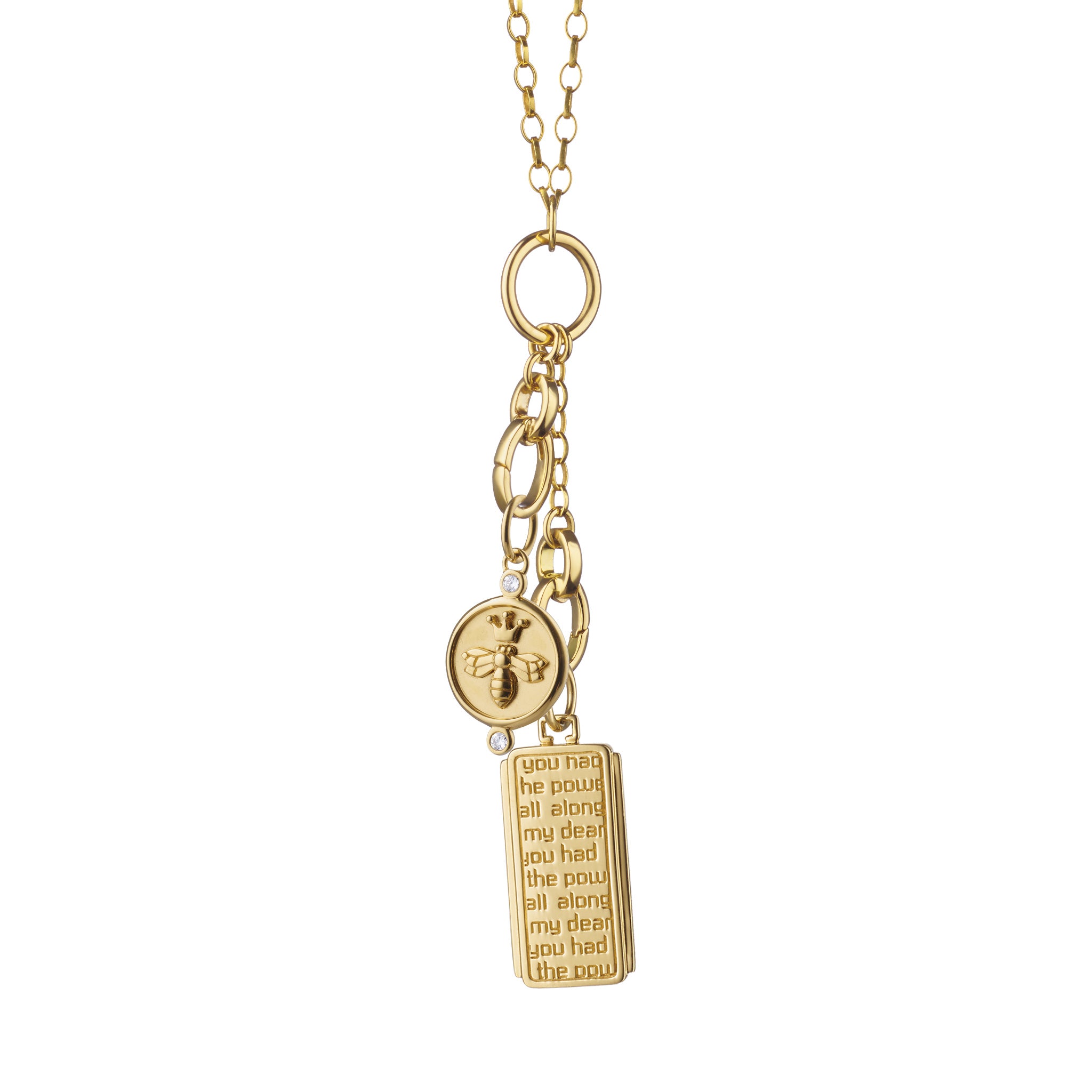 Gold Charm LV Necklace – Simply Caii