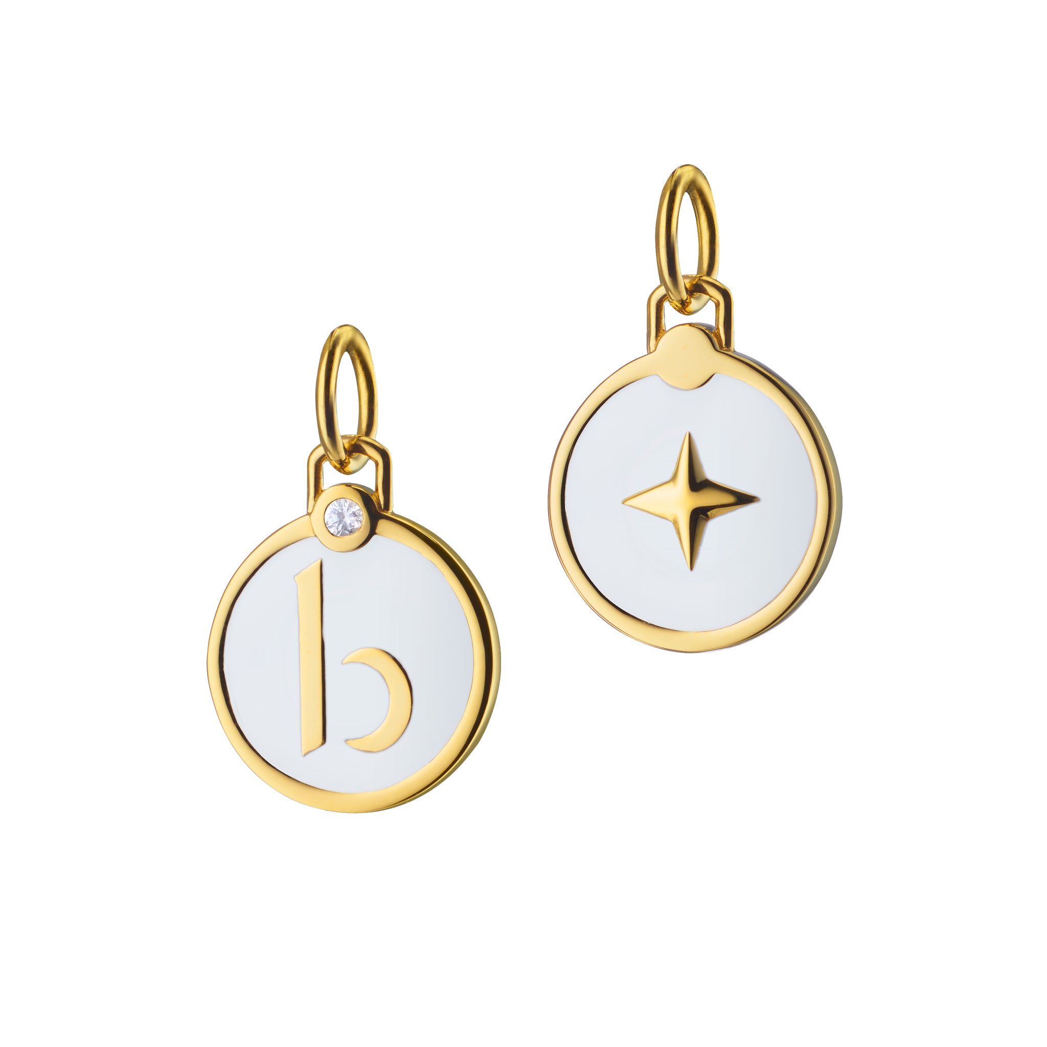 Letter B Coin Charm in 18k Gold Vermeil