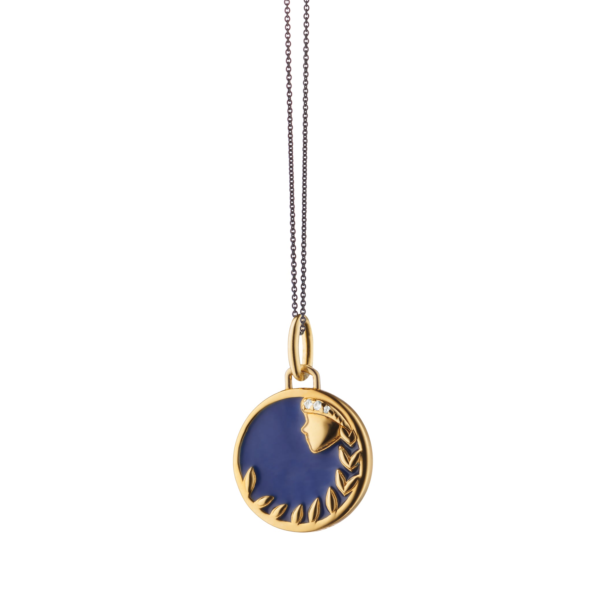 Black Enamel Vermeil and Rock Crystal Locket | Monica Rich Kosann