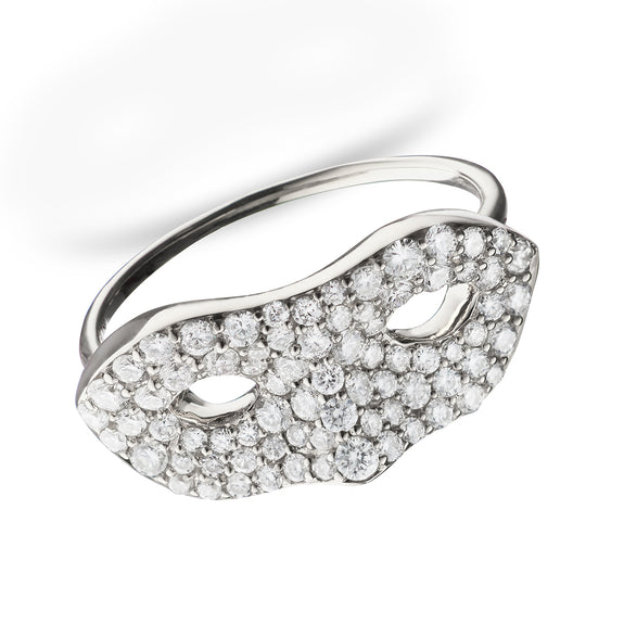 Unmasked™ Diamond White Gold Ring | Monica Rich Kosann