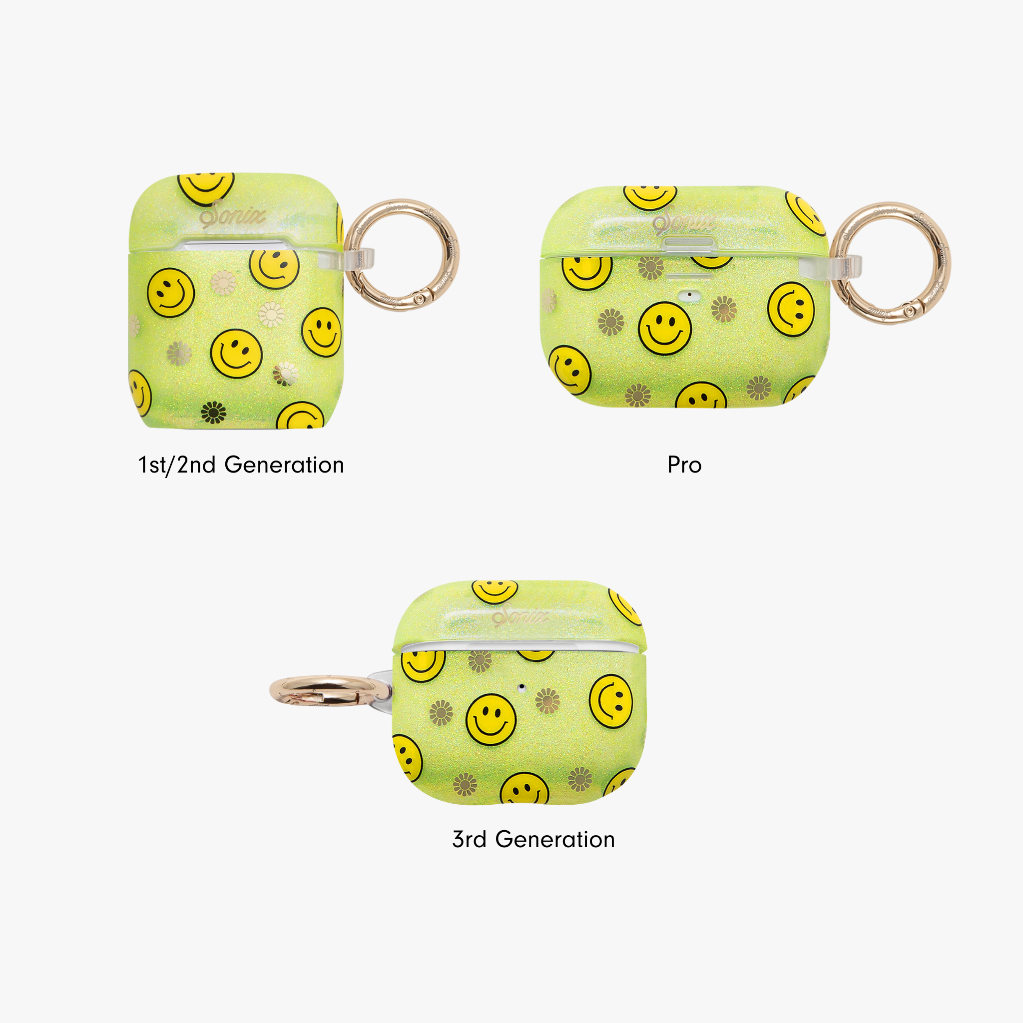 Image of Neon Smiley Yellow AirPods Case