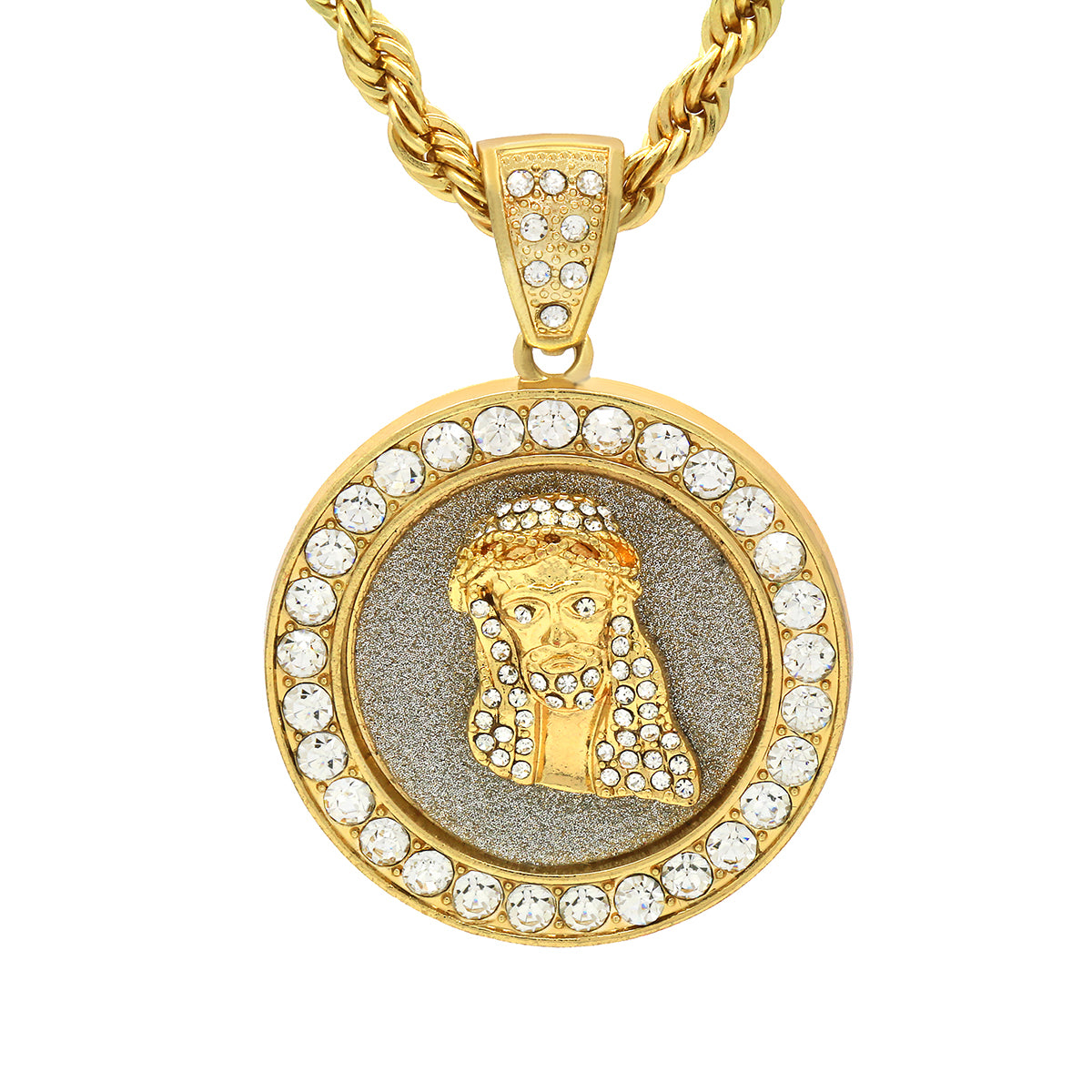 Hip Hop Pendants | Iced Out Jesus Pendant On Rope | BlingKingstar ...