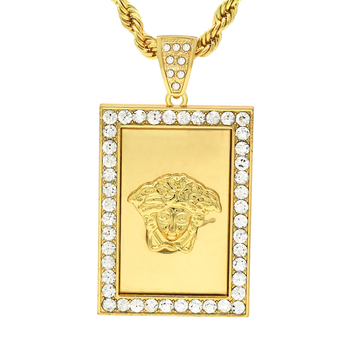 iced out medusa pendant