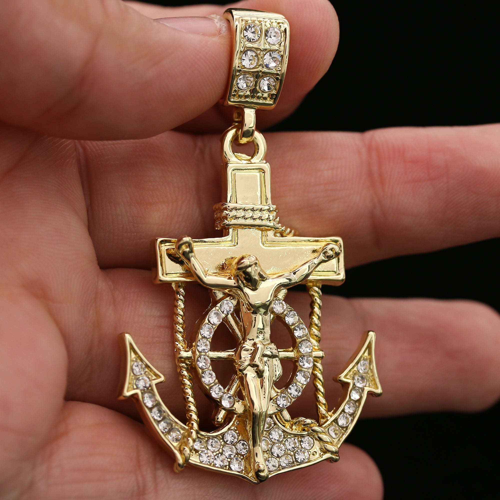 anchor jesus pendant