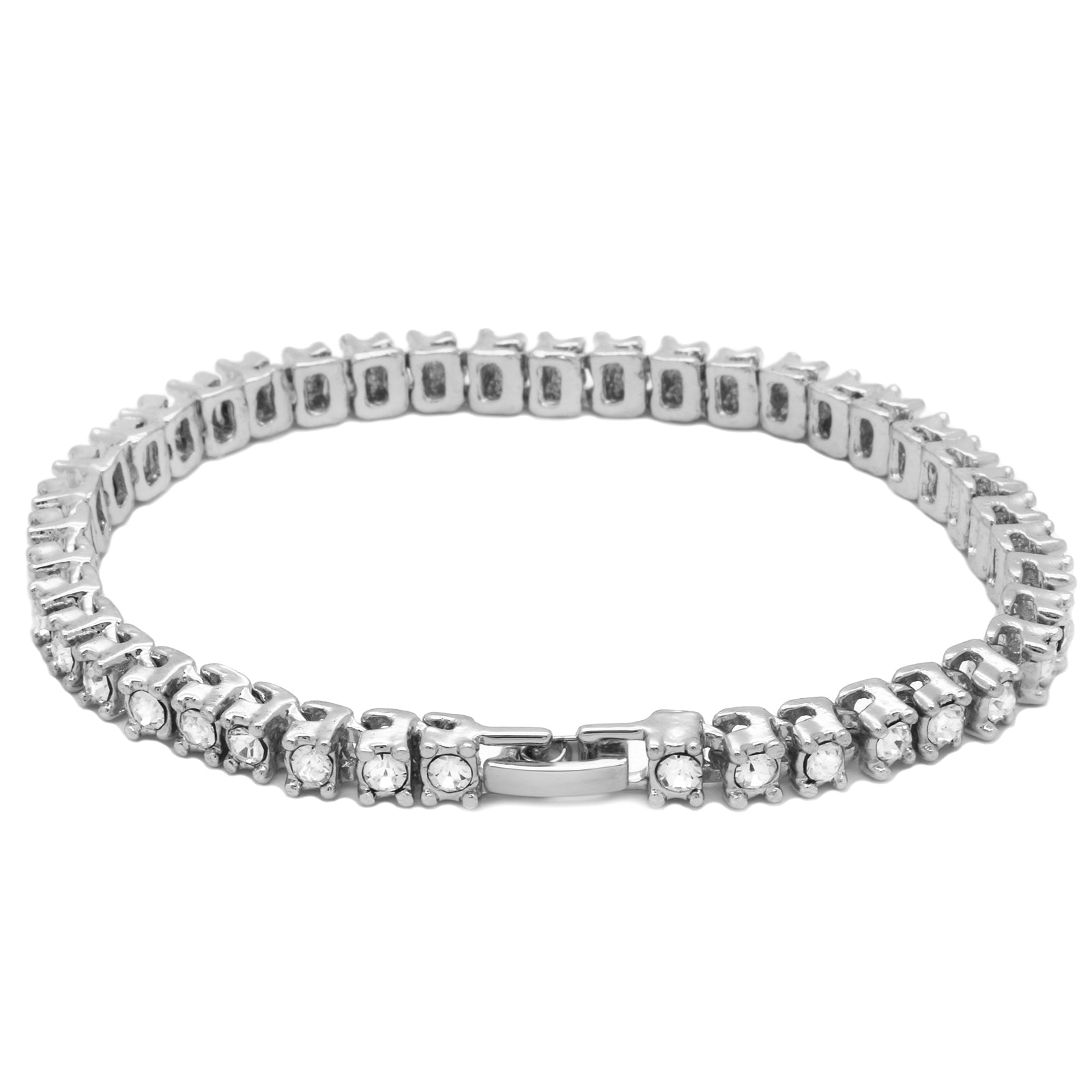 Iced Out Bracelet | Tennis Bracelet 1 Line Silver | BlingKingstar ...