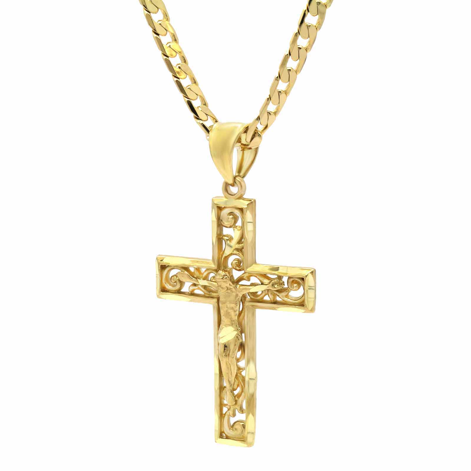 Cross Wired Crucifix Brass Pendant | BlingKingStar | Free Shipping