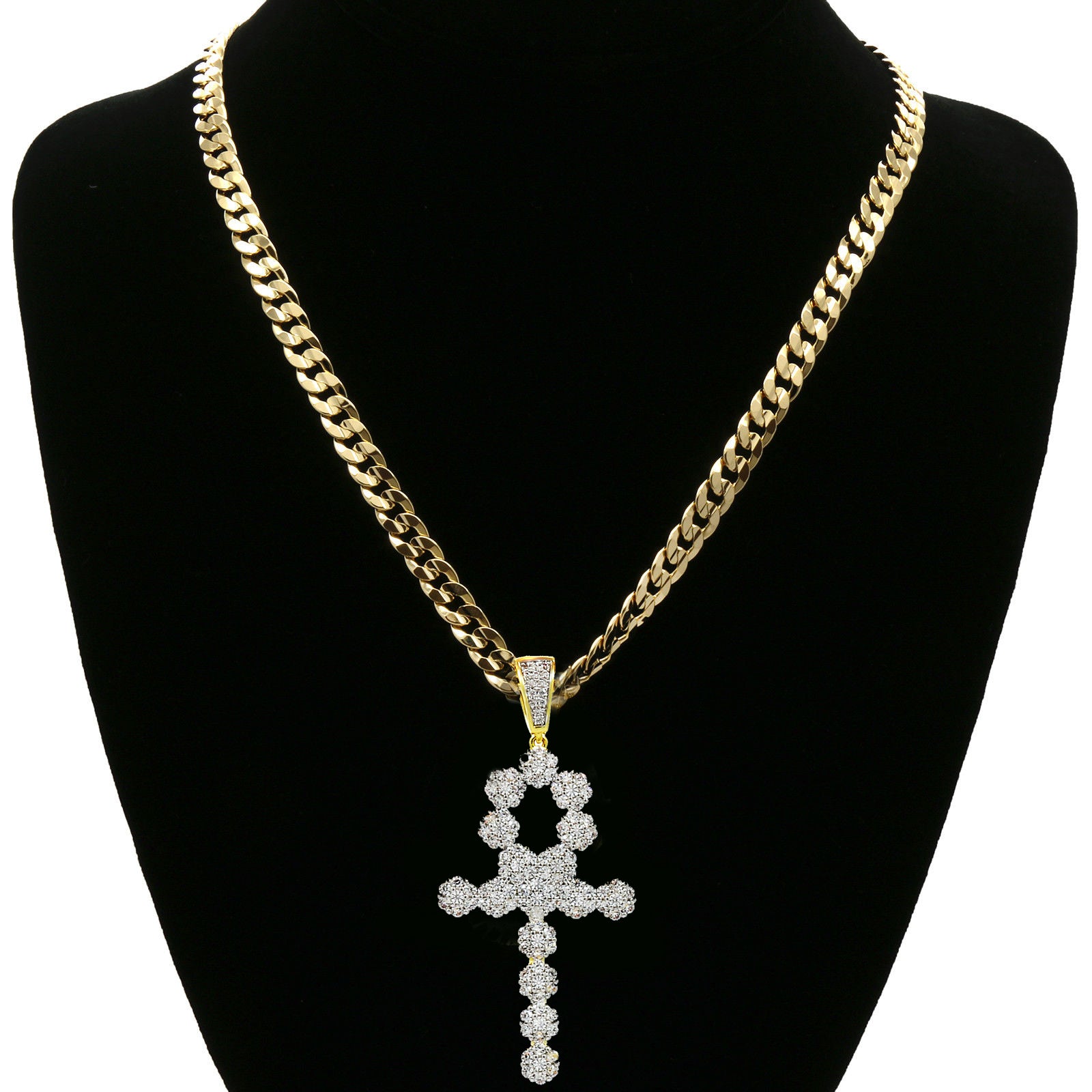 Small Ankh Cuban Chain Pendant | BlingKingStar | Free Shipping
