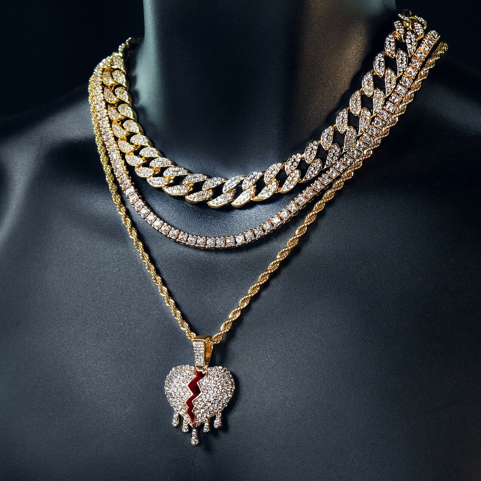 broken heart tennis chain