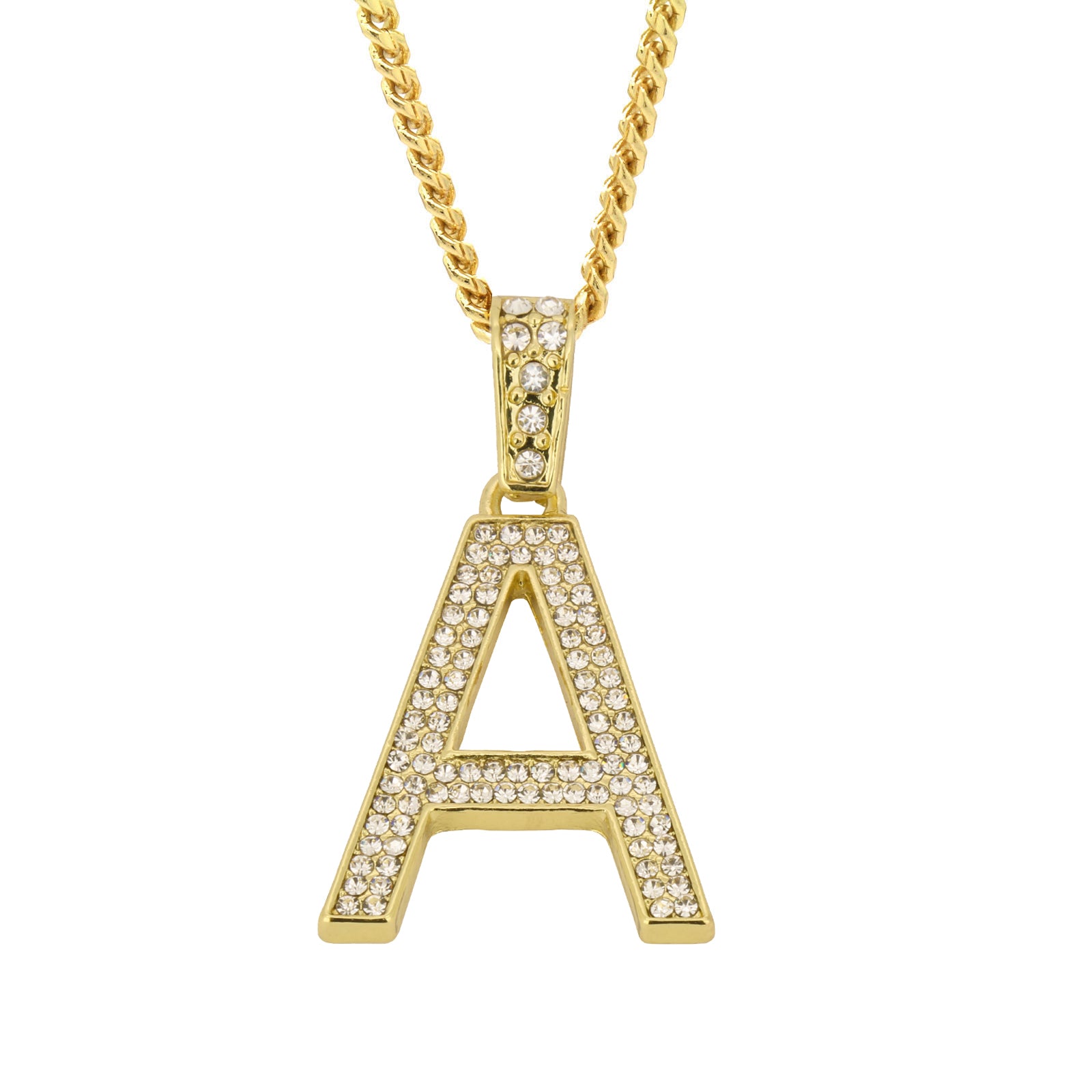 Alphabet Initial Cuban Chain Pendant | BlingKingStar | Free Shippping