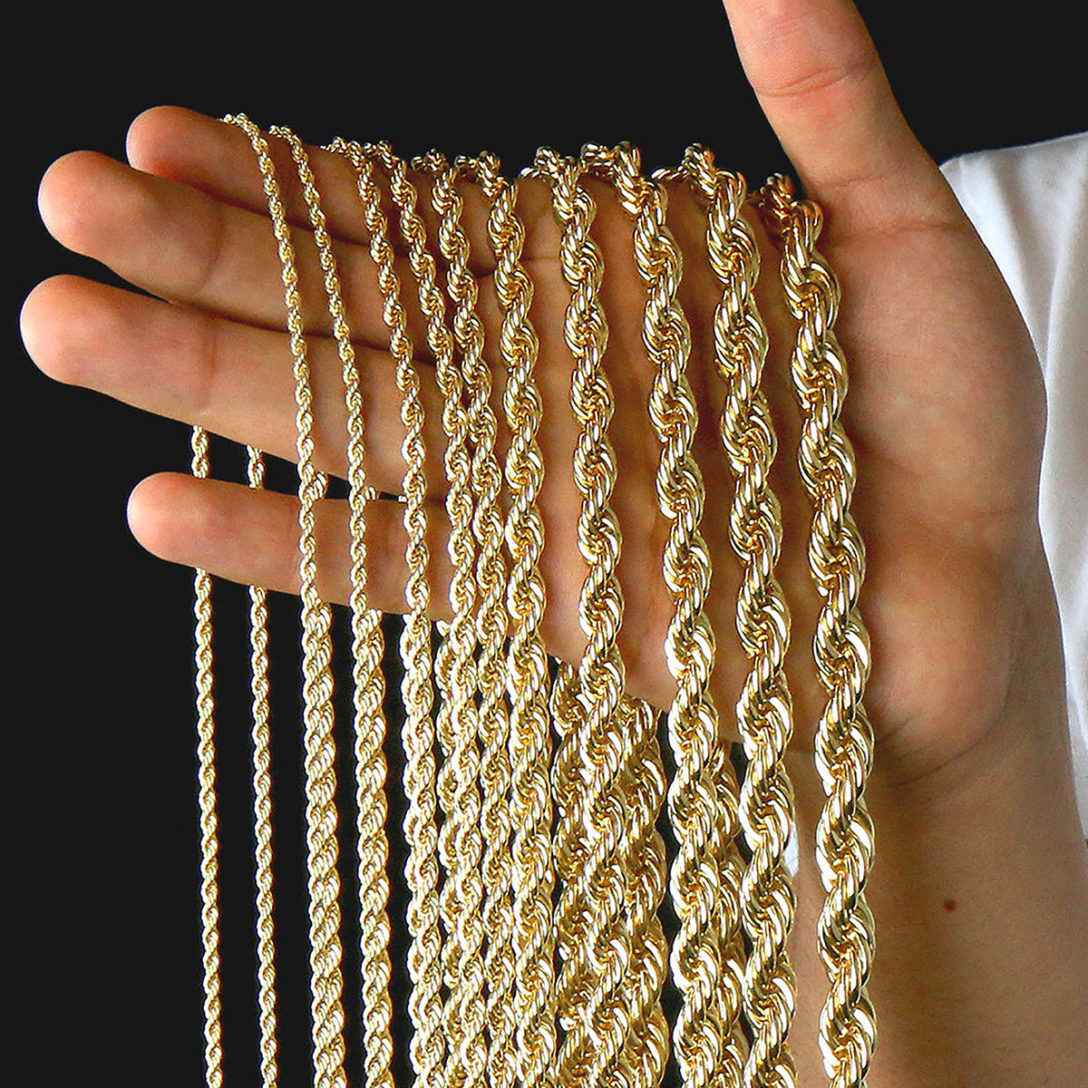 Gold Plated 30 Inch Rope Chain and 