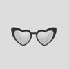 Gafas De Sol 70s HEART Negra, lente transparente