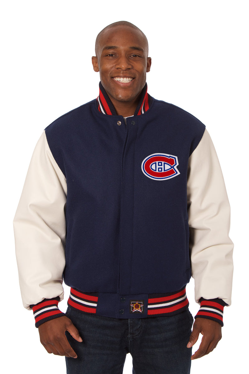 Montreal Canadiens Embroidered Wool and Leather Jacket – JH Design Group