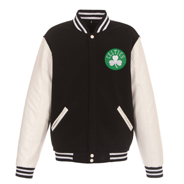 Boston Celtics Reversible Fleece and Faux Leather Jacket – JH Design Group