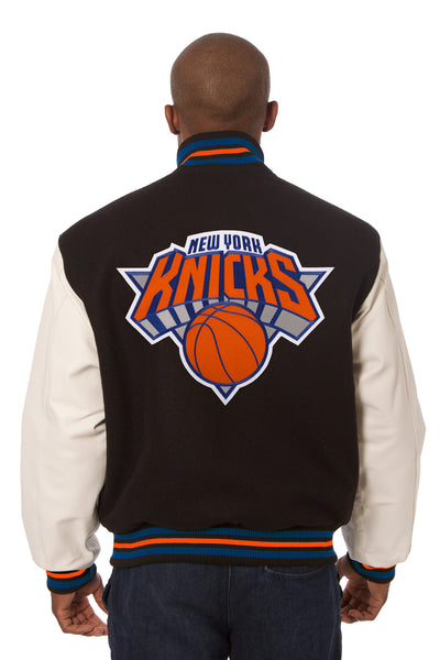 New York Knicks Embroidered Wool and Leather Jacket – JH Design Group